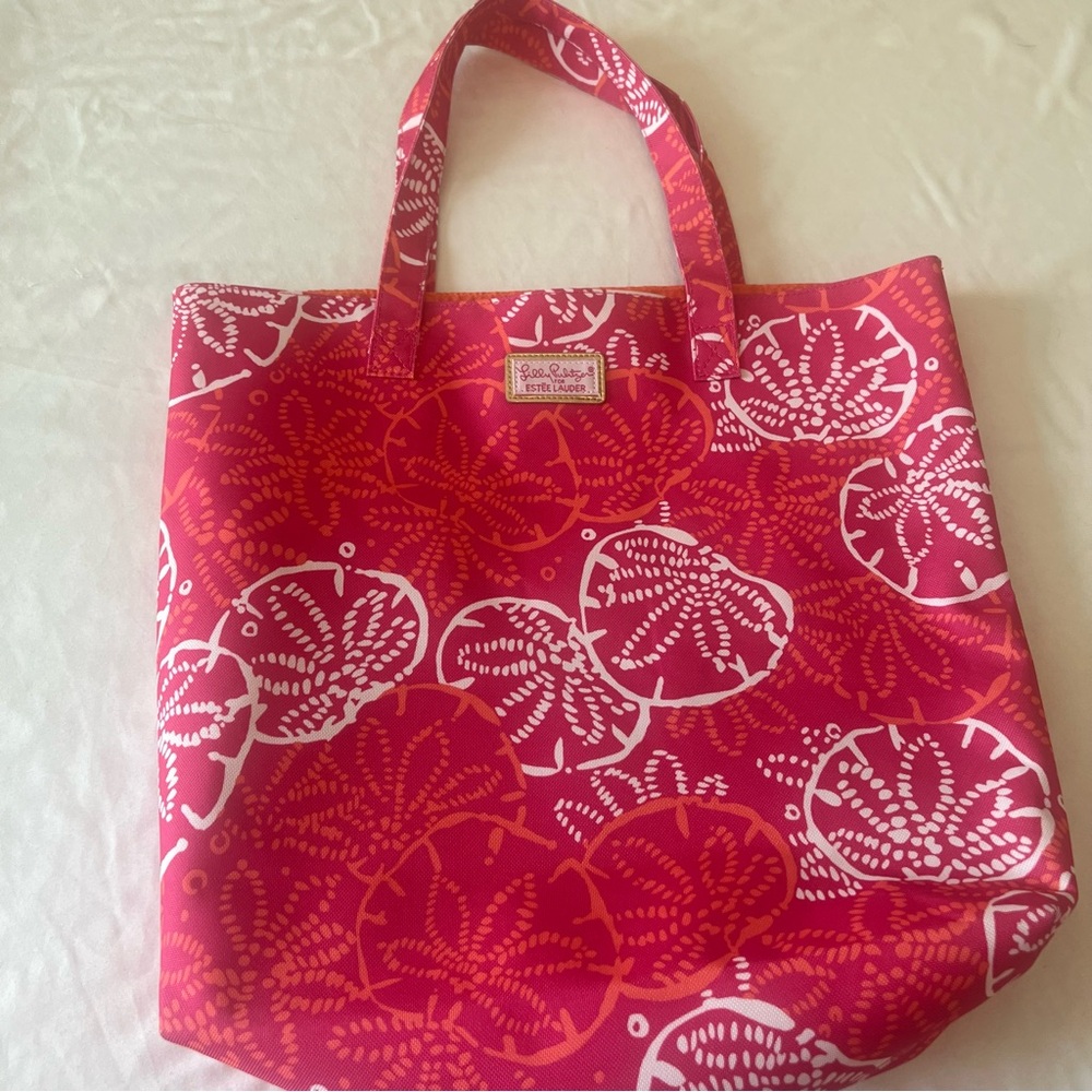 Lilly Pulitzer for Estée Lauder‎ Pink Print Tote Bag Beach Pool Sand Dollar